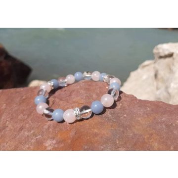   Angyalkarkötő, Angelit, Pink Aurakvarc és Hegyikristályból 