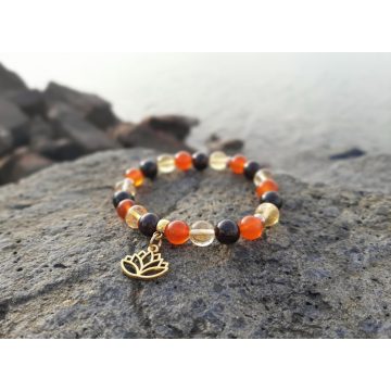   Bőség karkötő, Citrin, Karneol és Gránát Kristályokból