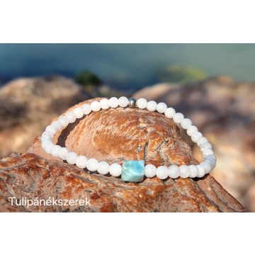 Delfinkarkötő Larimár és Jade kristályokból