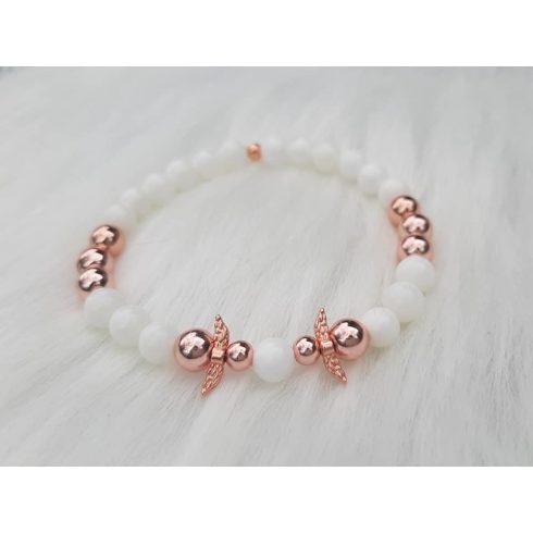 Angyalos  Kagylóhéjból és rosegold Hematitból