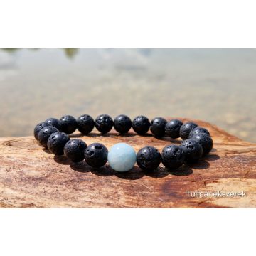   Szabadság- erö karkötö, Avamarin és Lávakő kristályokból