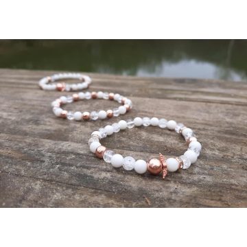   AngyalokNeked Hematit Rosegold, Kagylóhéj és Hegyikristályból