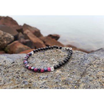 Tűz és víz karkötő, Rubin-Zafír 