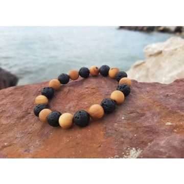   Nyugodt magabiztosság- erő, Szantálfa és Lávakő kristályokból