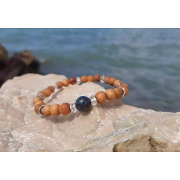   Belső béke karkötő, Szantálfa, Krizokolla, és Hegyikristályból